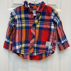 Colorful Plaid Kids Flannel Button Down Shirt